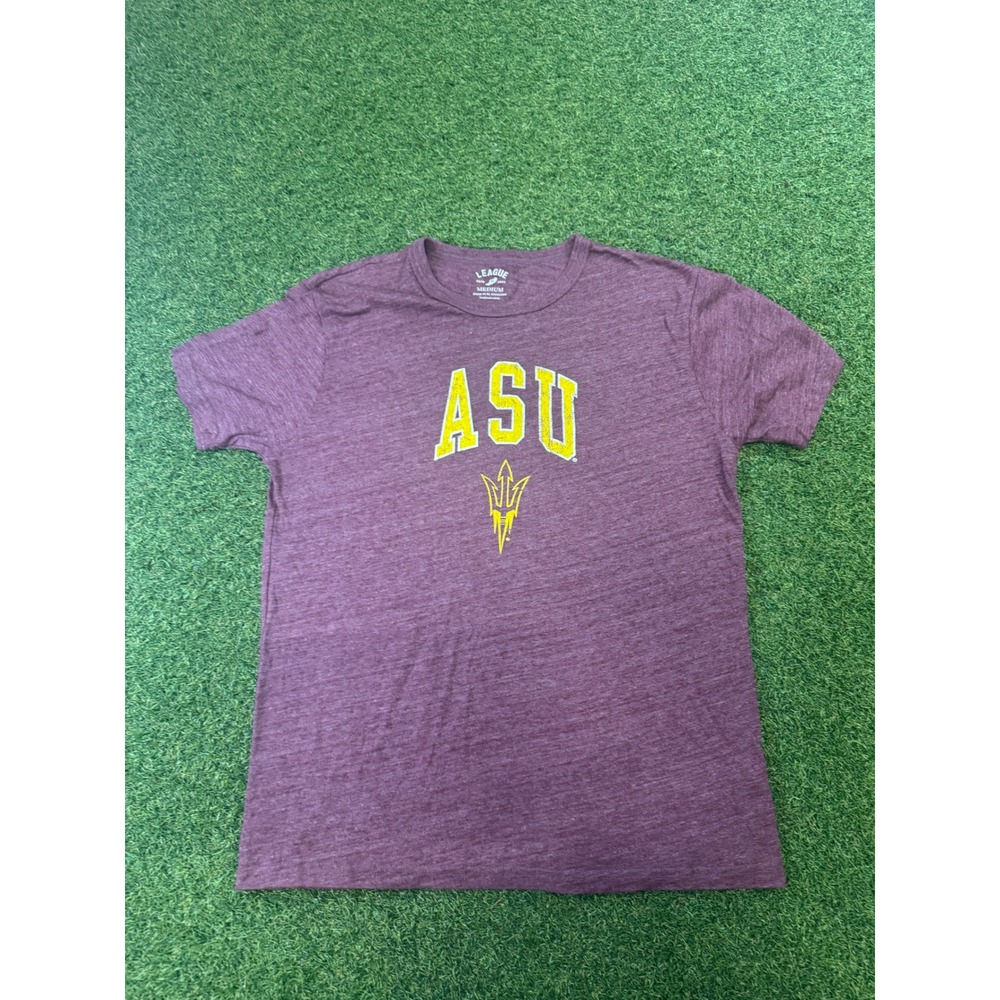 ASU Arizona State University Sun Devils Maroon Heather T-Shirt Mens Medium‎